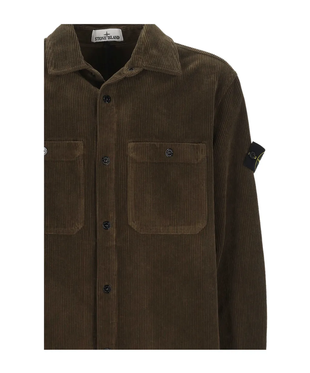 Compass Patch Buttoned Overshirt