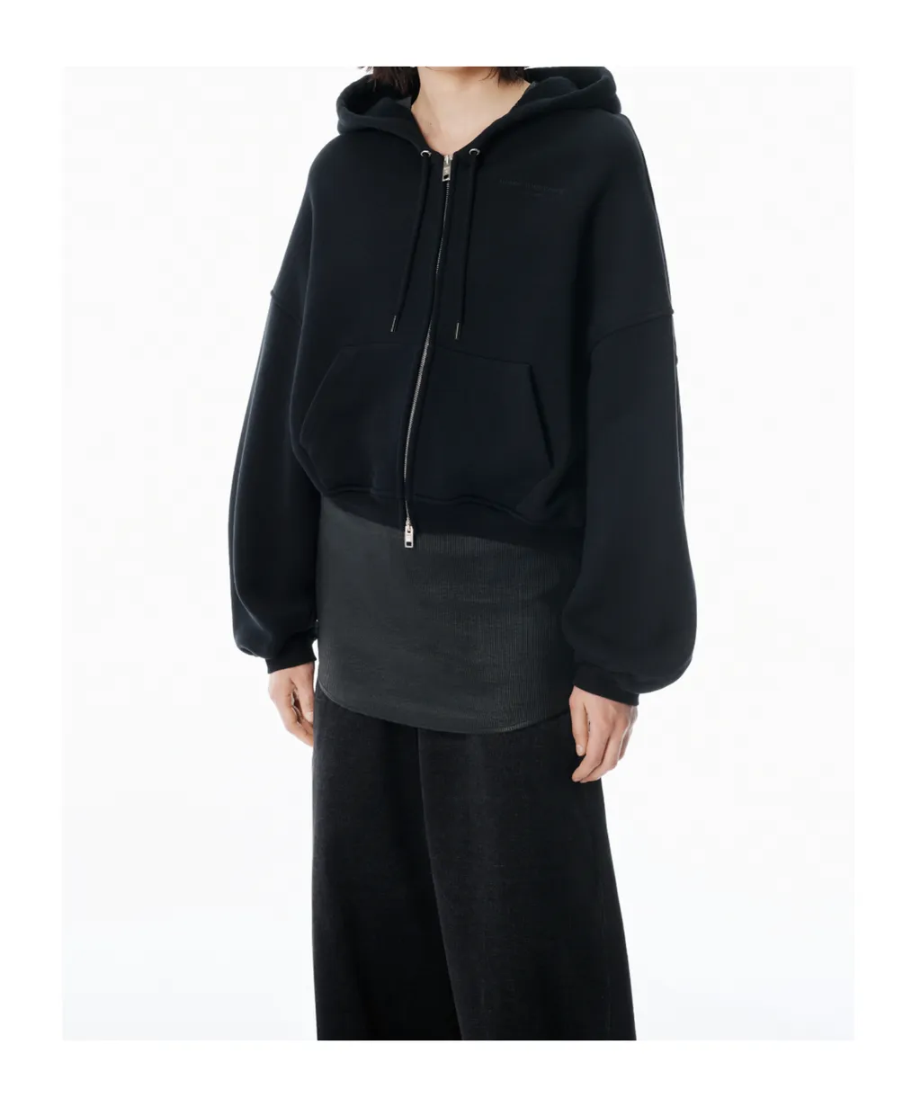 Zip-Up Drawstring Hoodie
