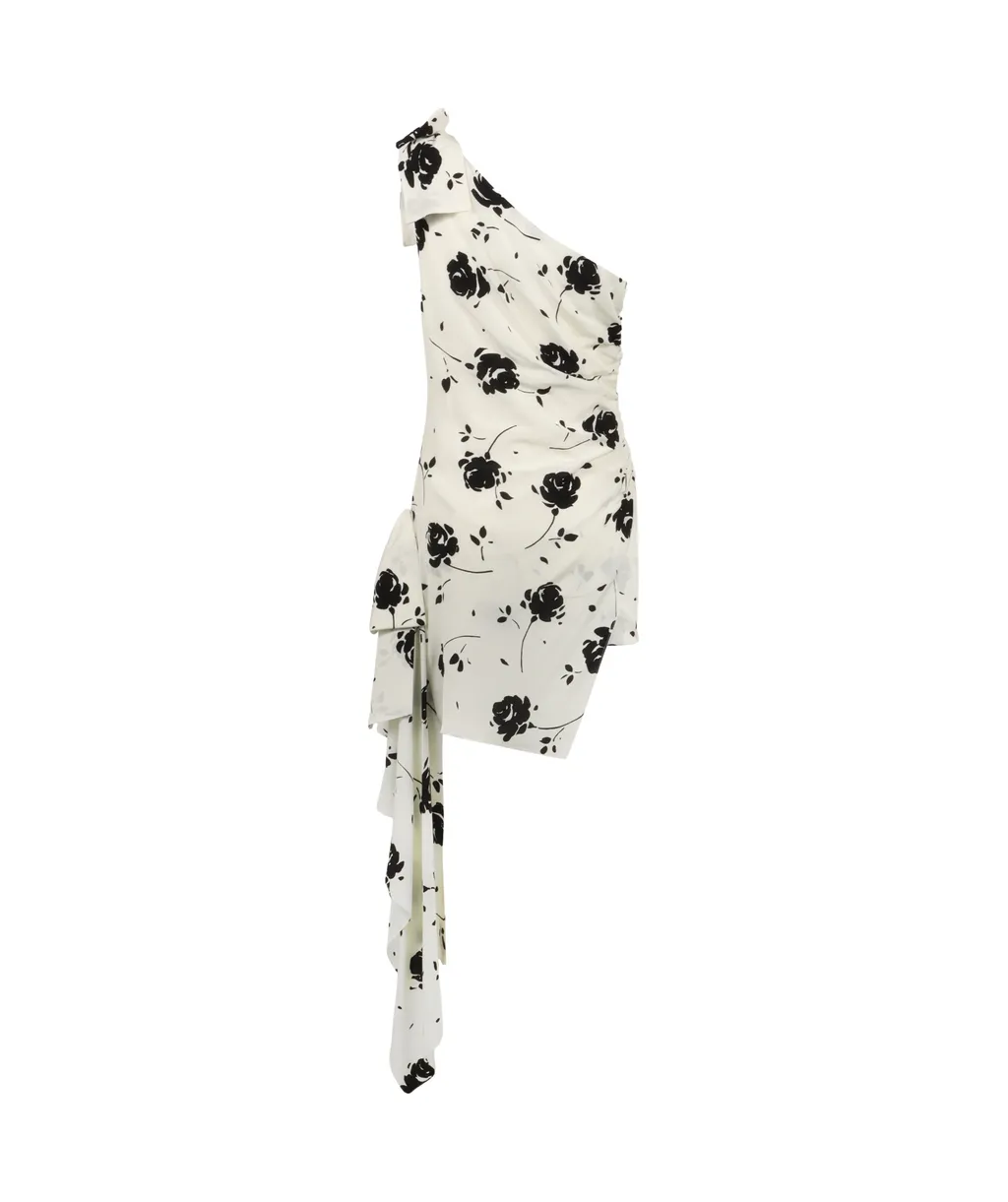 Floral-Print Draped Dress