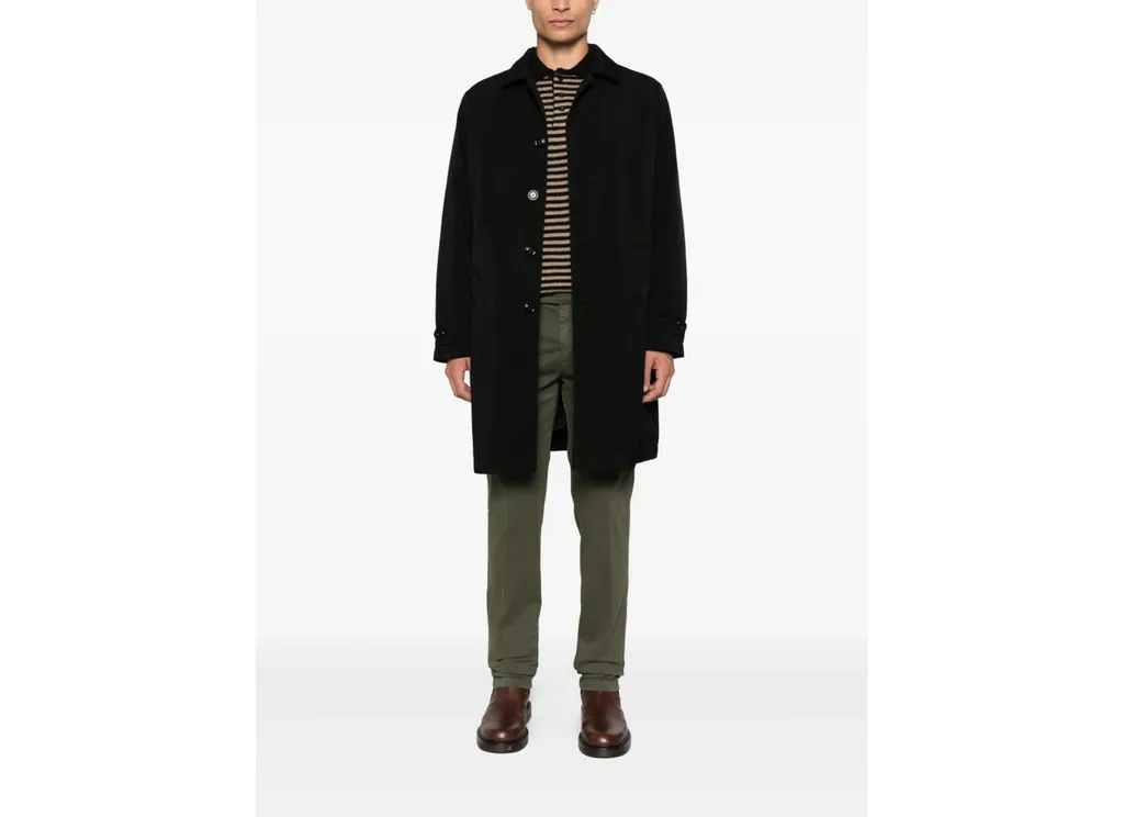 Spread-Collar Single-Breasted Coat