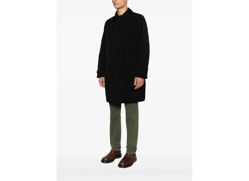 Spread-Collar Single-Breasted Coat