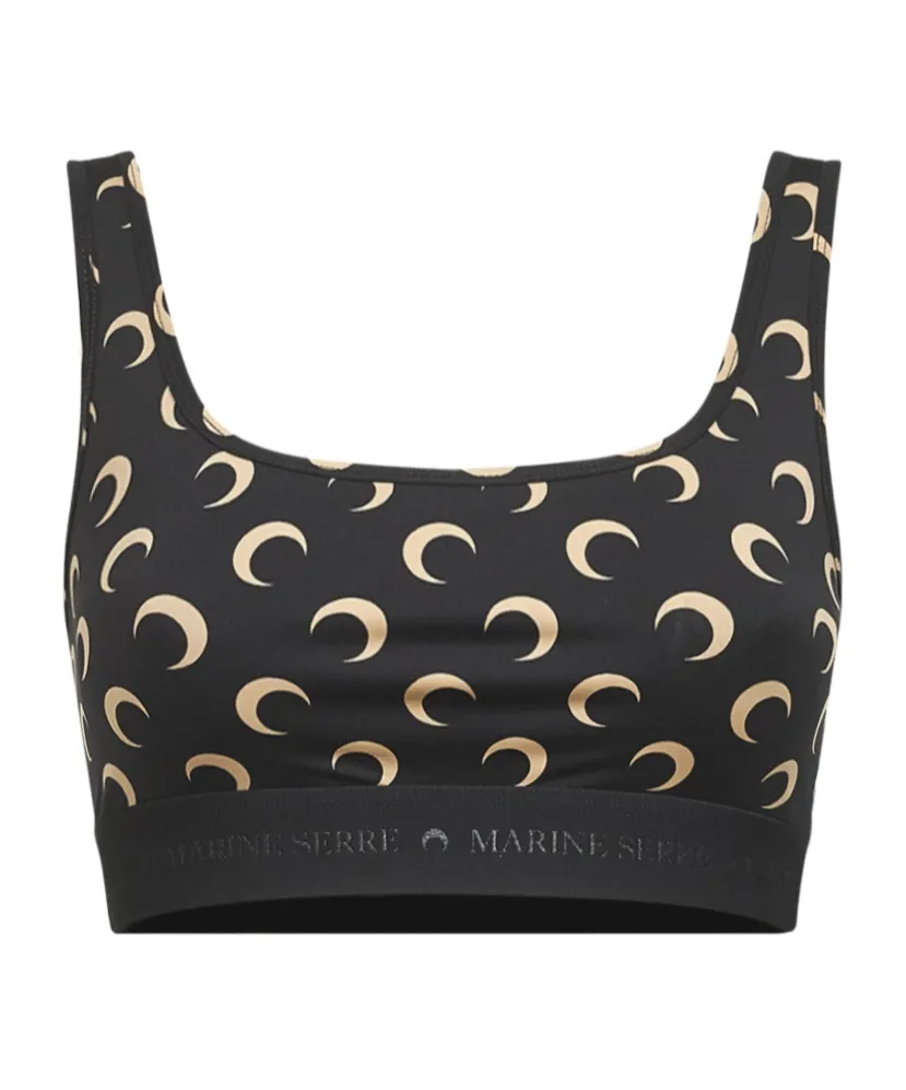 Moon-Printed Sleeveless Sports Bra
