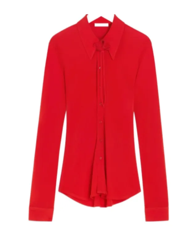 Flower Detailed Long-Sleeved Shirt