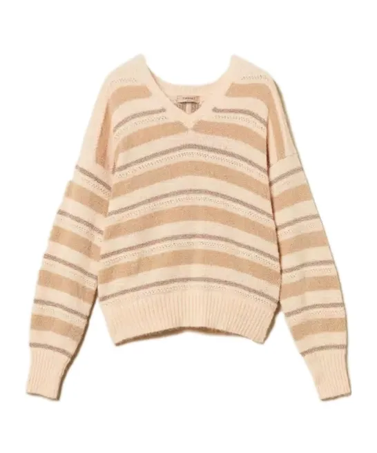 Striped V-Neck Sweater