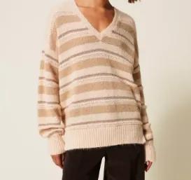 Striped V-Neck Sweater