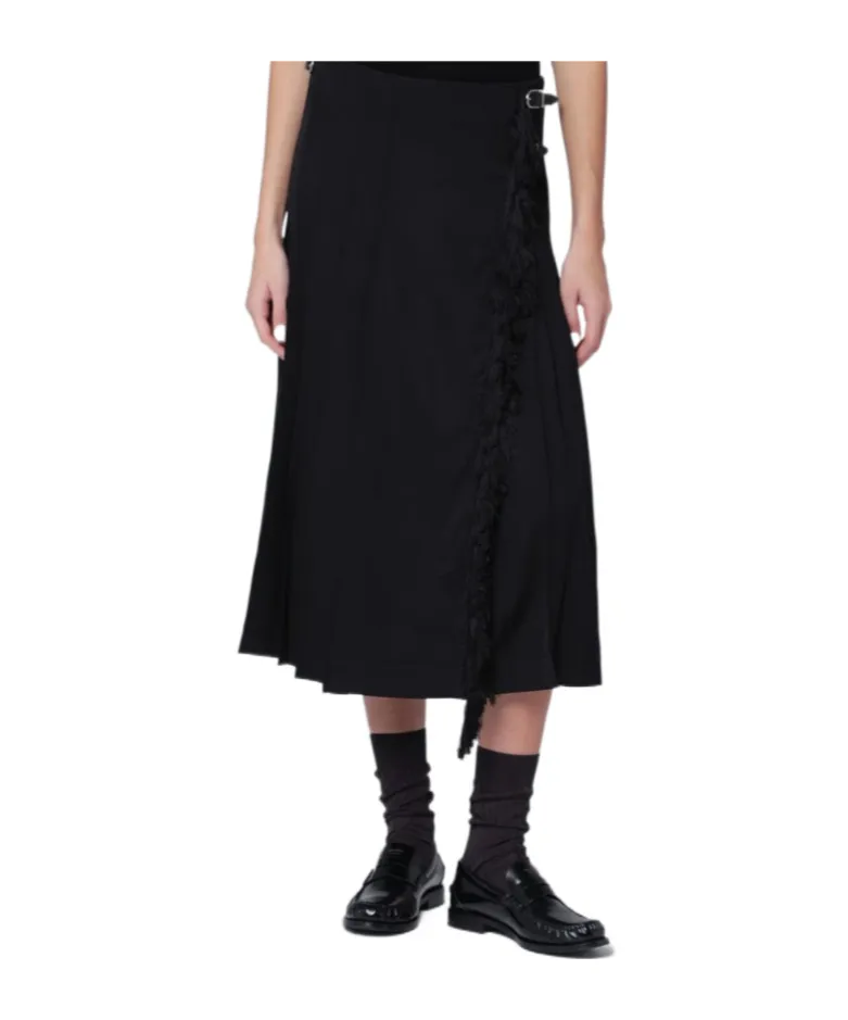 Adjustable-Straps Midi Skirt