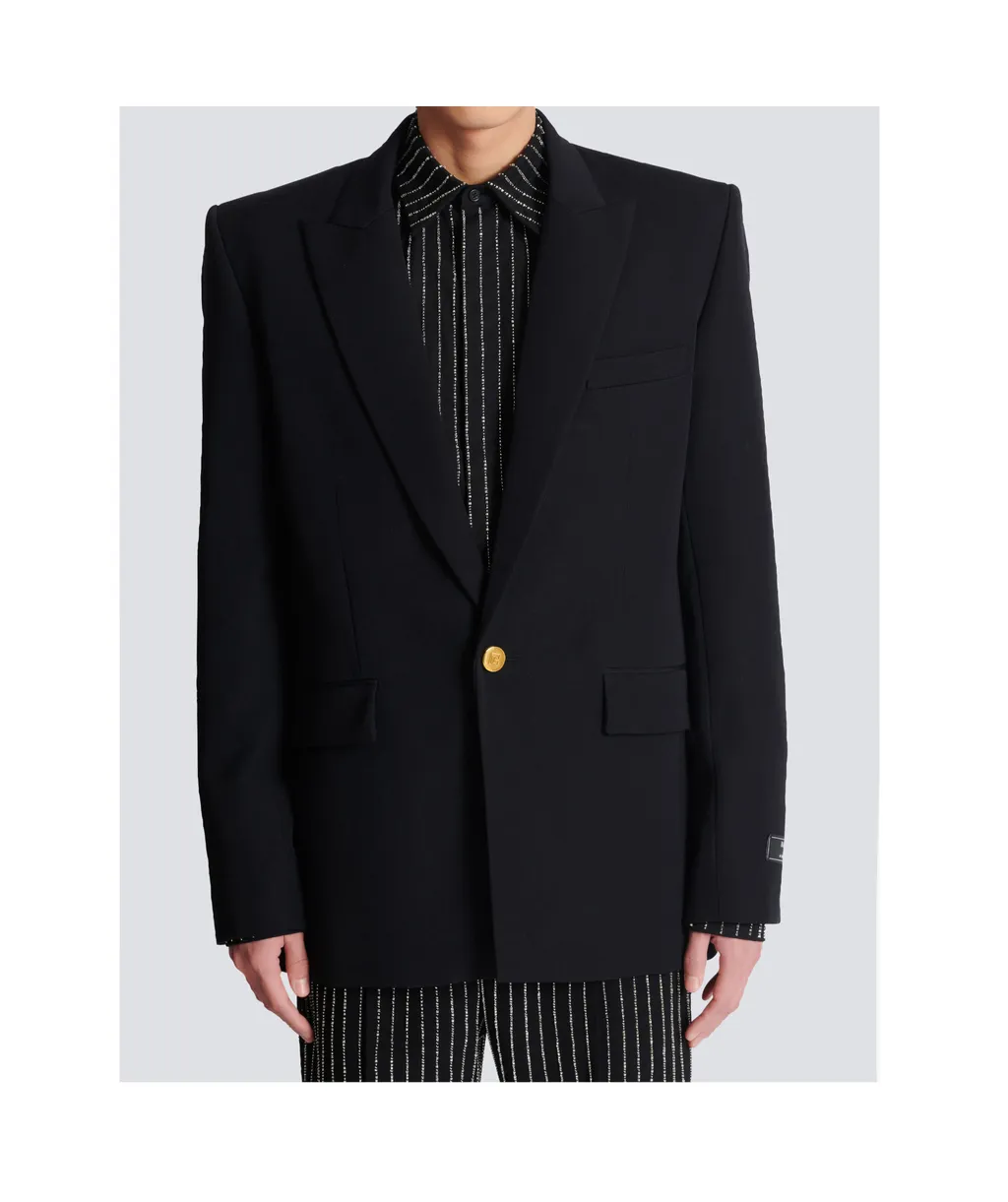 Grain De Poudre Wool 1-Button Jacket