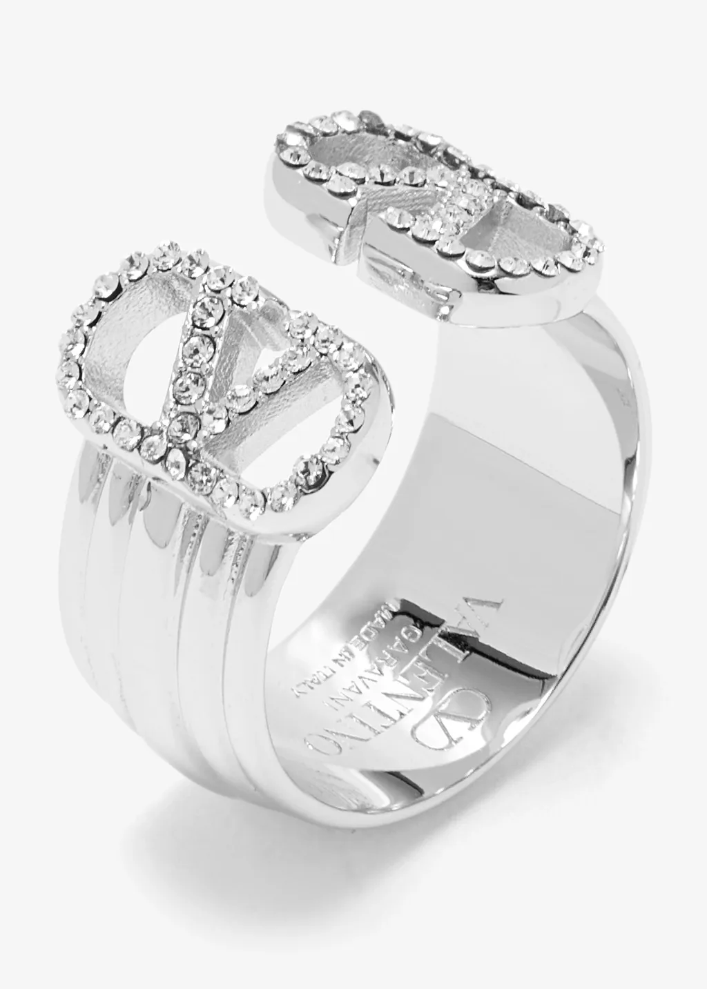 Ovalette Crystal-Embellished Metal Ring