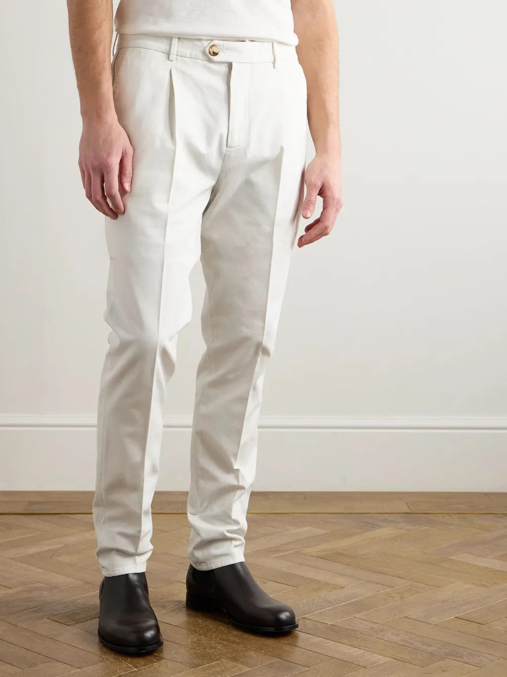 Pleated Cotton Trousers