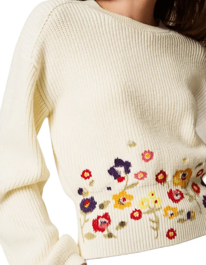 Floral Embroidered Sweater