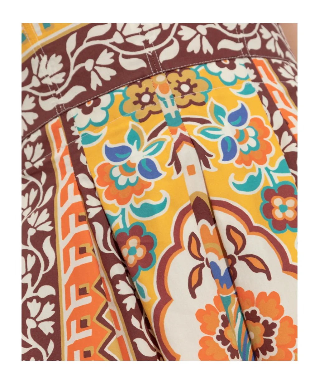 Printed Poplin Midi Dress