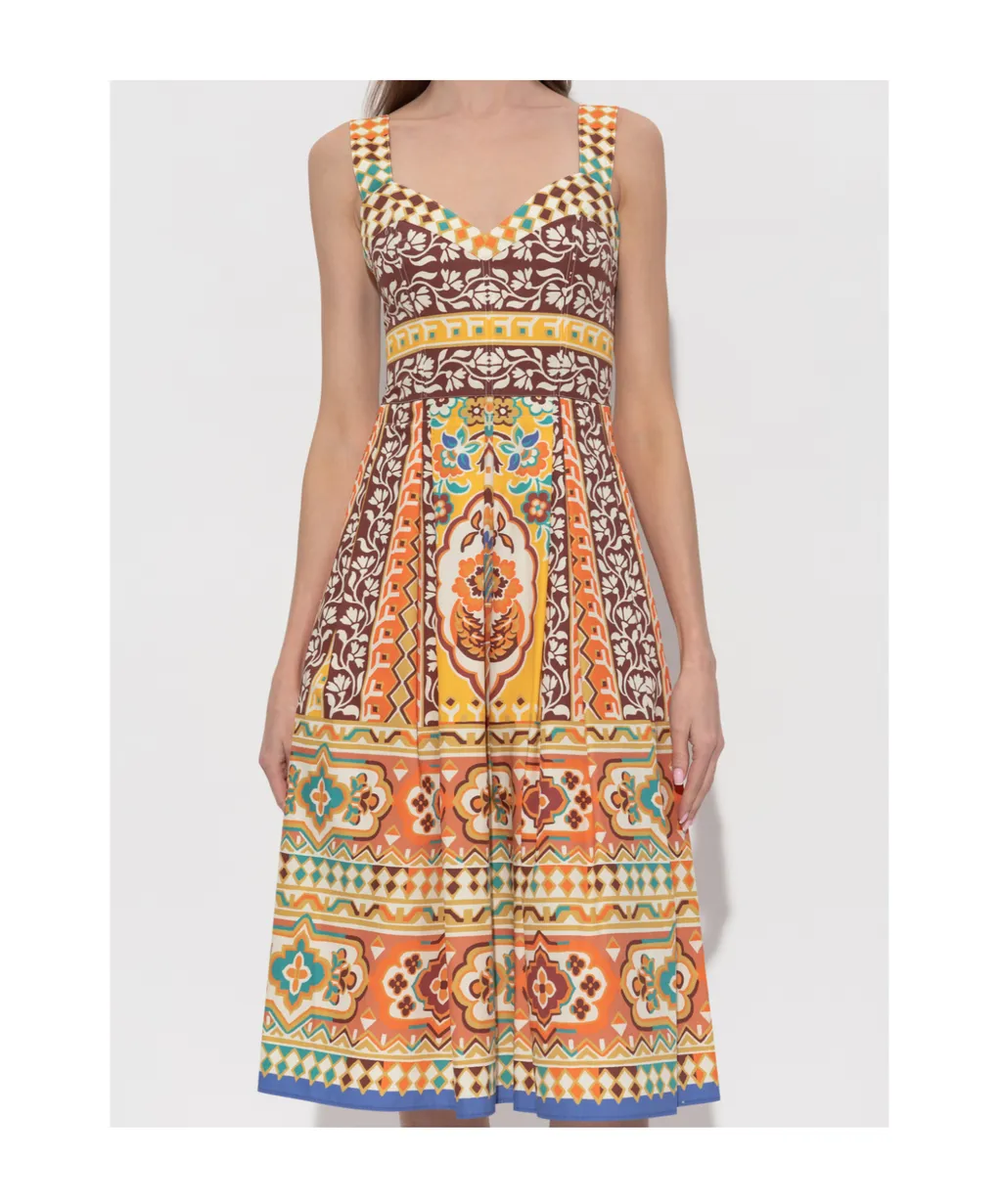 Printed Poplin Midi Dress