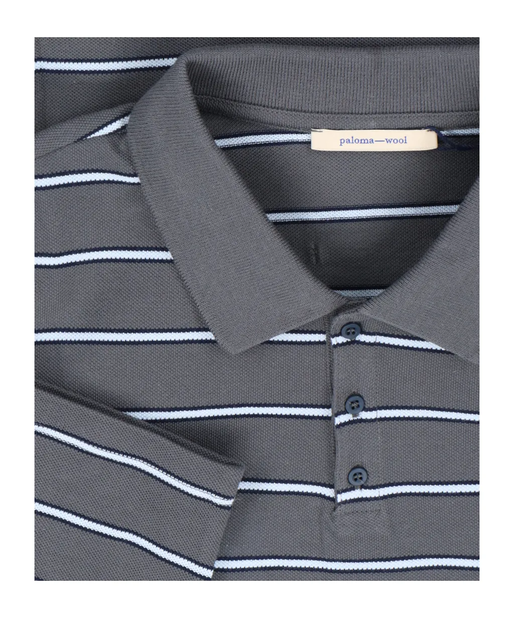 Long-Sleeved Striped Polo Shirt