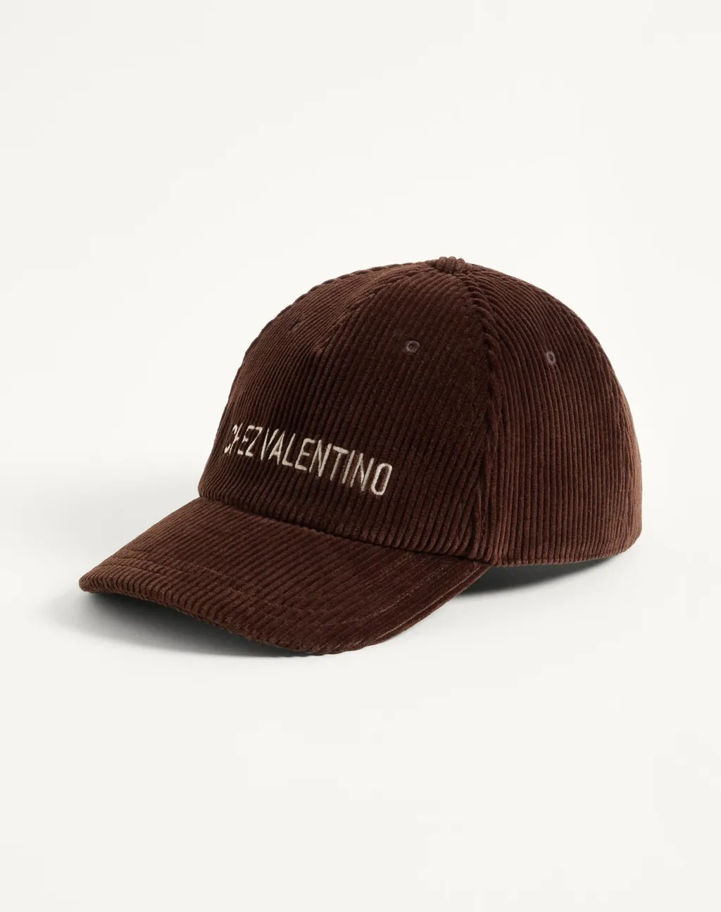 Chez Valentino Velvet Baseball Cap With Embroidery