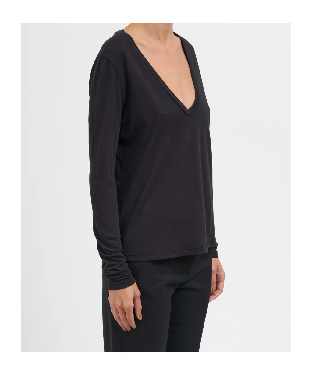 V-Neck Long-Sleeved T-Shirt