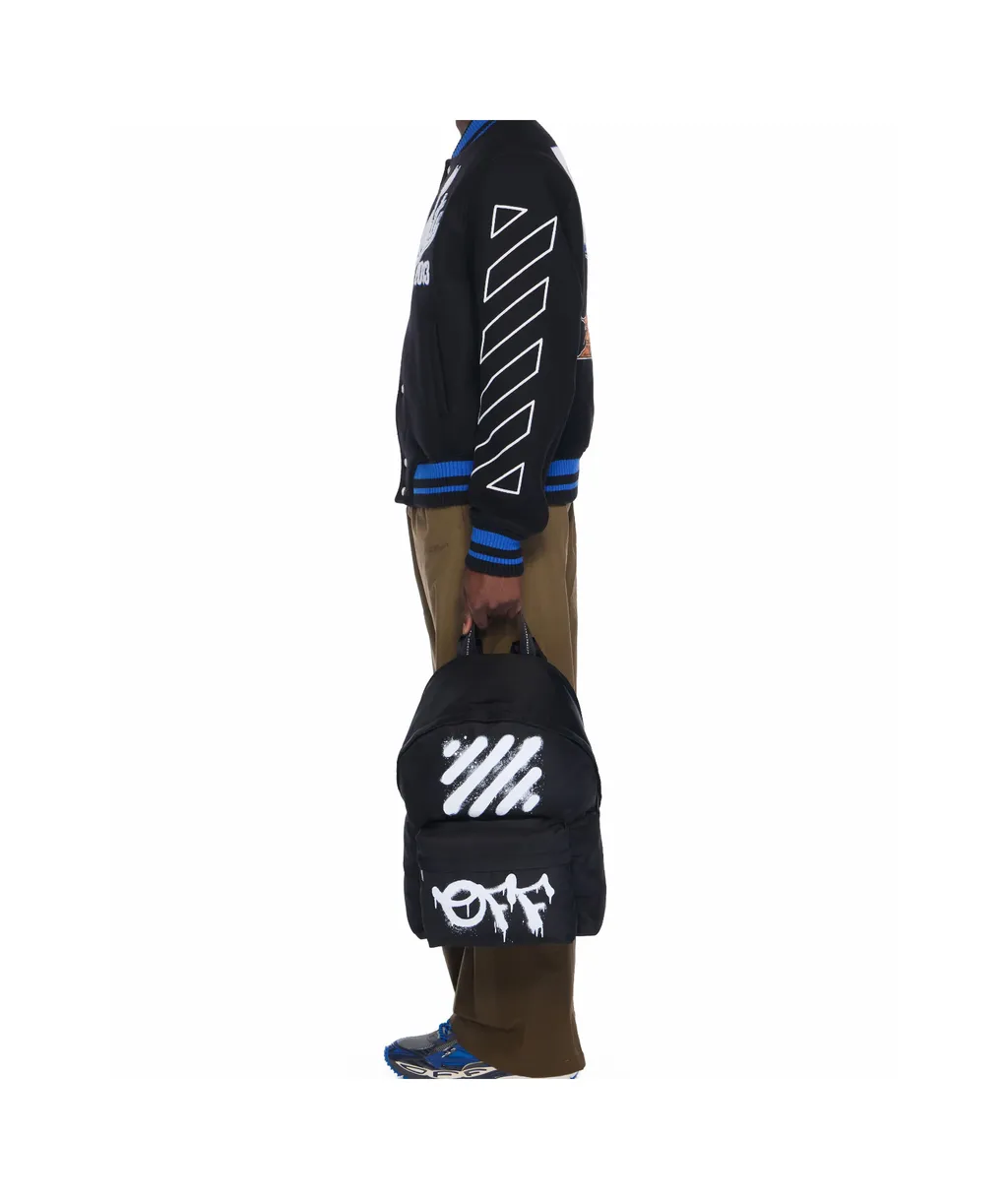 Logo Printed Zip-Up Backpack