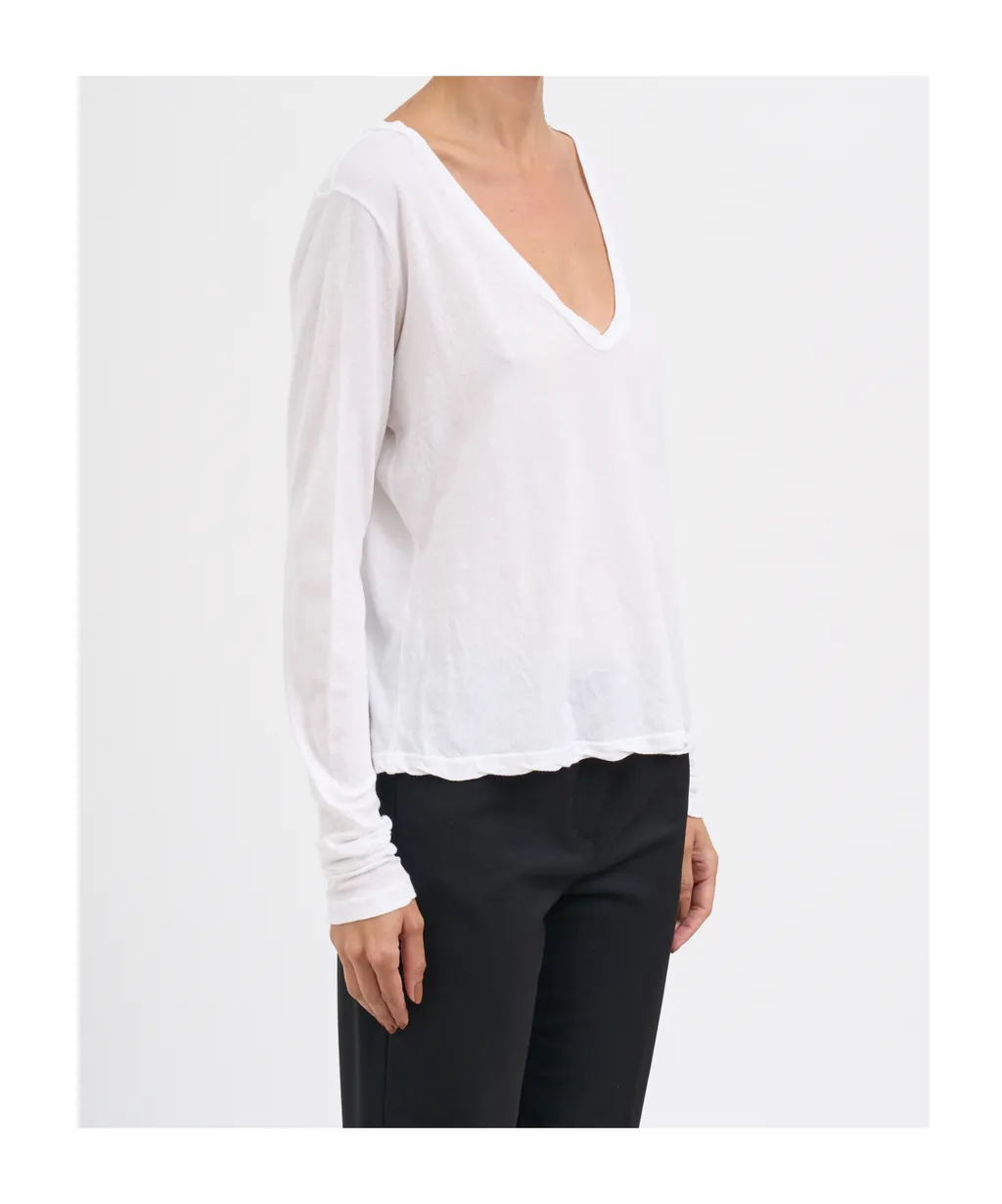 V-Neck Long-Sleeved T-Shirt
