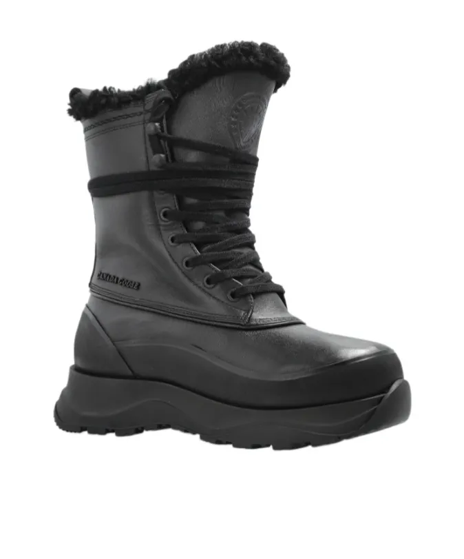 Fur-Trim Lace-Up Boots
