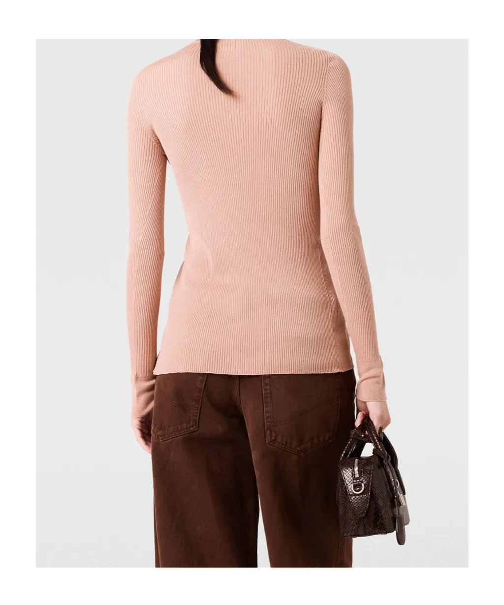 Crewneck Ribbed Knit Cardigan