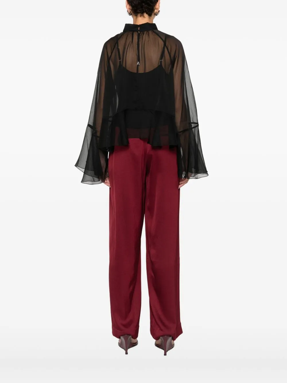 Ruffled High-Neck Top