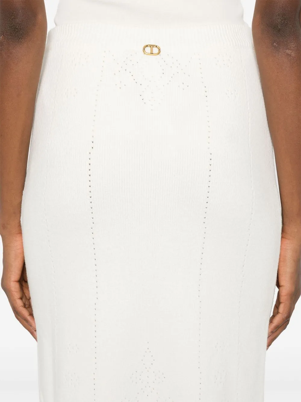Scalloped Hem Midi Skirt