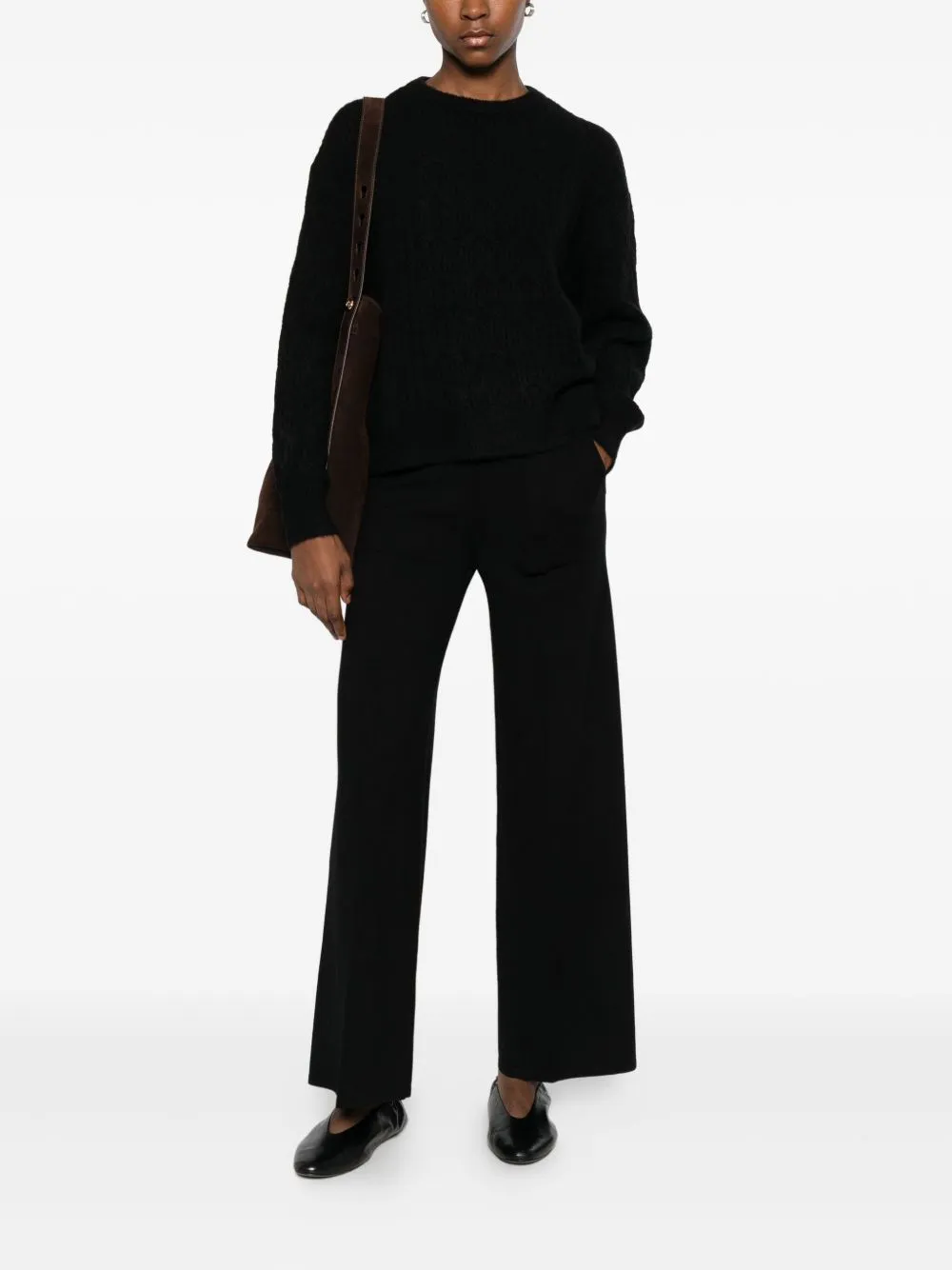 Cable-Knit Crew-Neck Top