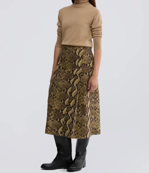 Python-Print Midi Skirt