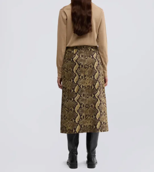 Python-Print Midi Skirt