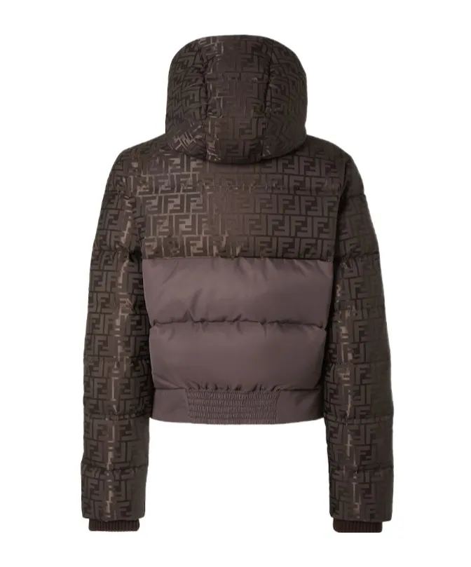 Ff Jacquard Hooded Padded Jacket