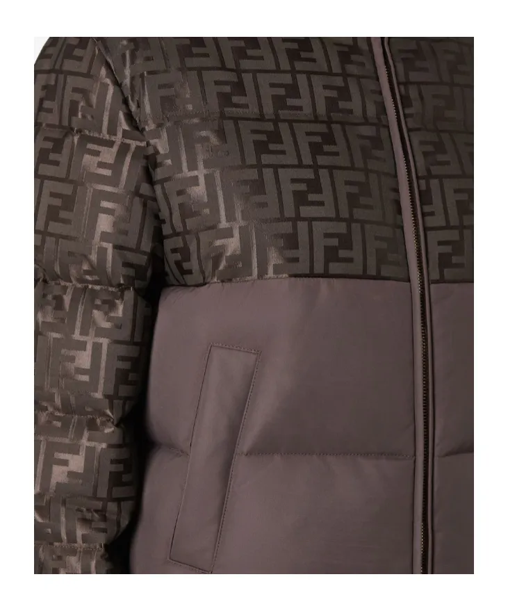 Ff Jacquard Hooded Padded Jacket