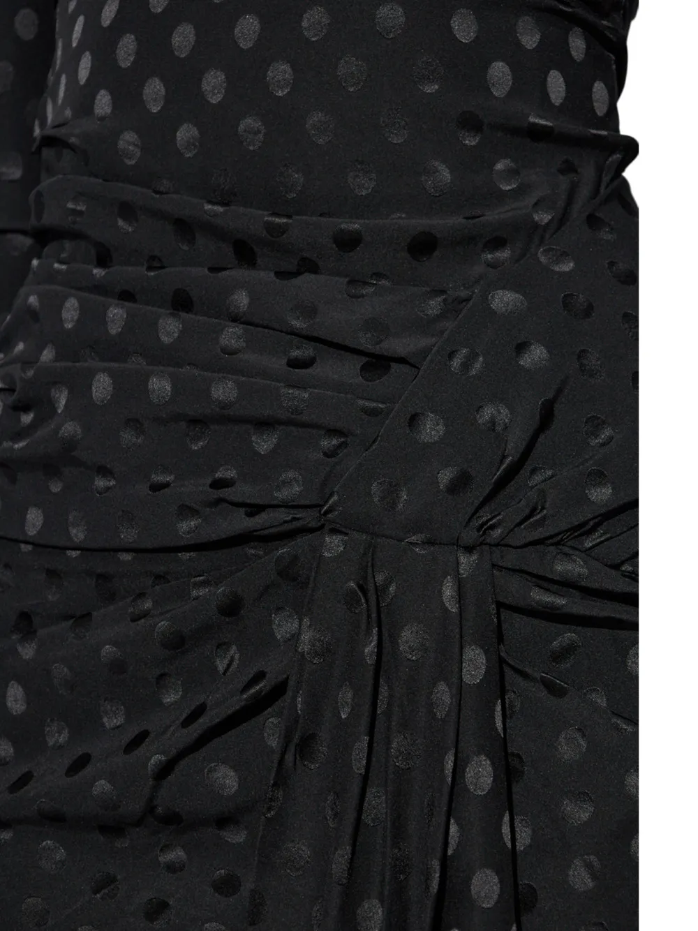 Draped Polka-Dot Mini Dress