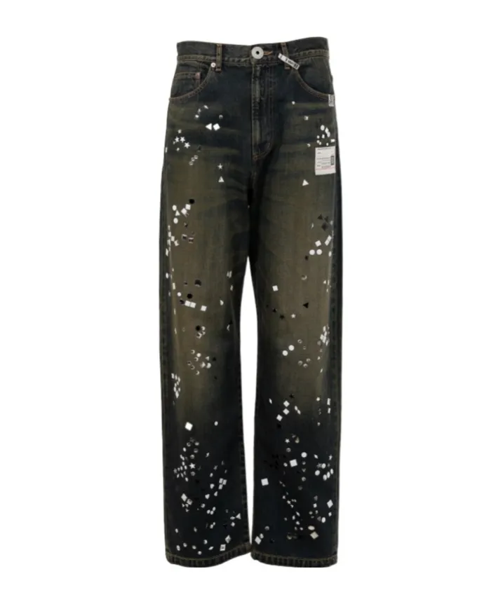 Embellished Denim Pants
