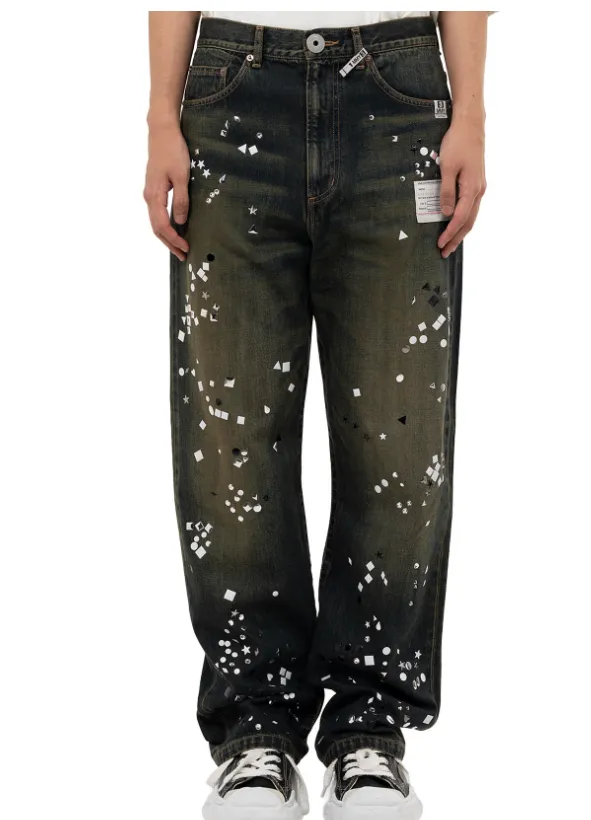 Embellished Denim Pants