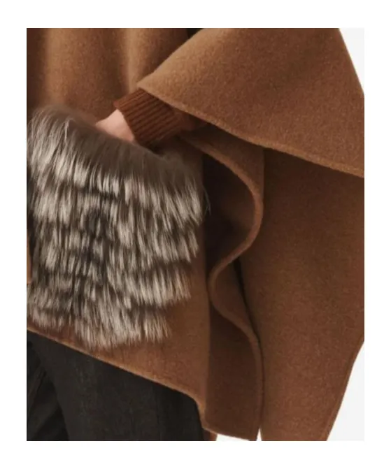 Hooded Cloak With Fur Pockets