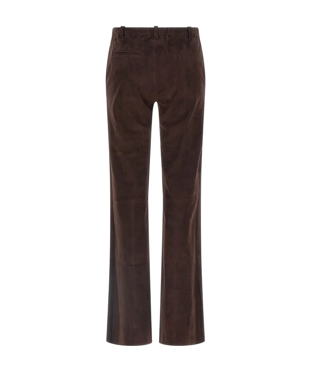 Flared Suede Trousers