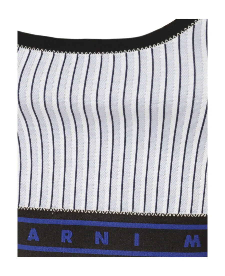 Logo Tape Striped Top