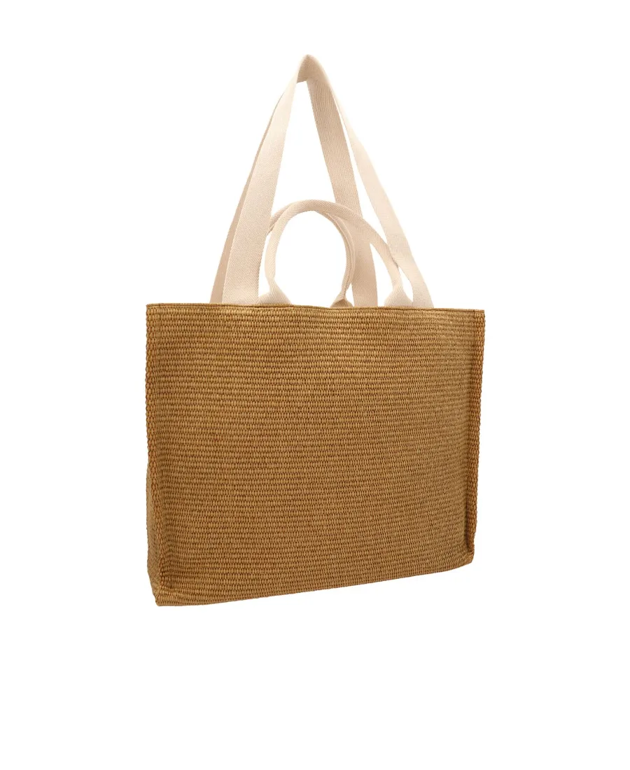 Logo Embroidered Top Handle Bag