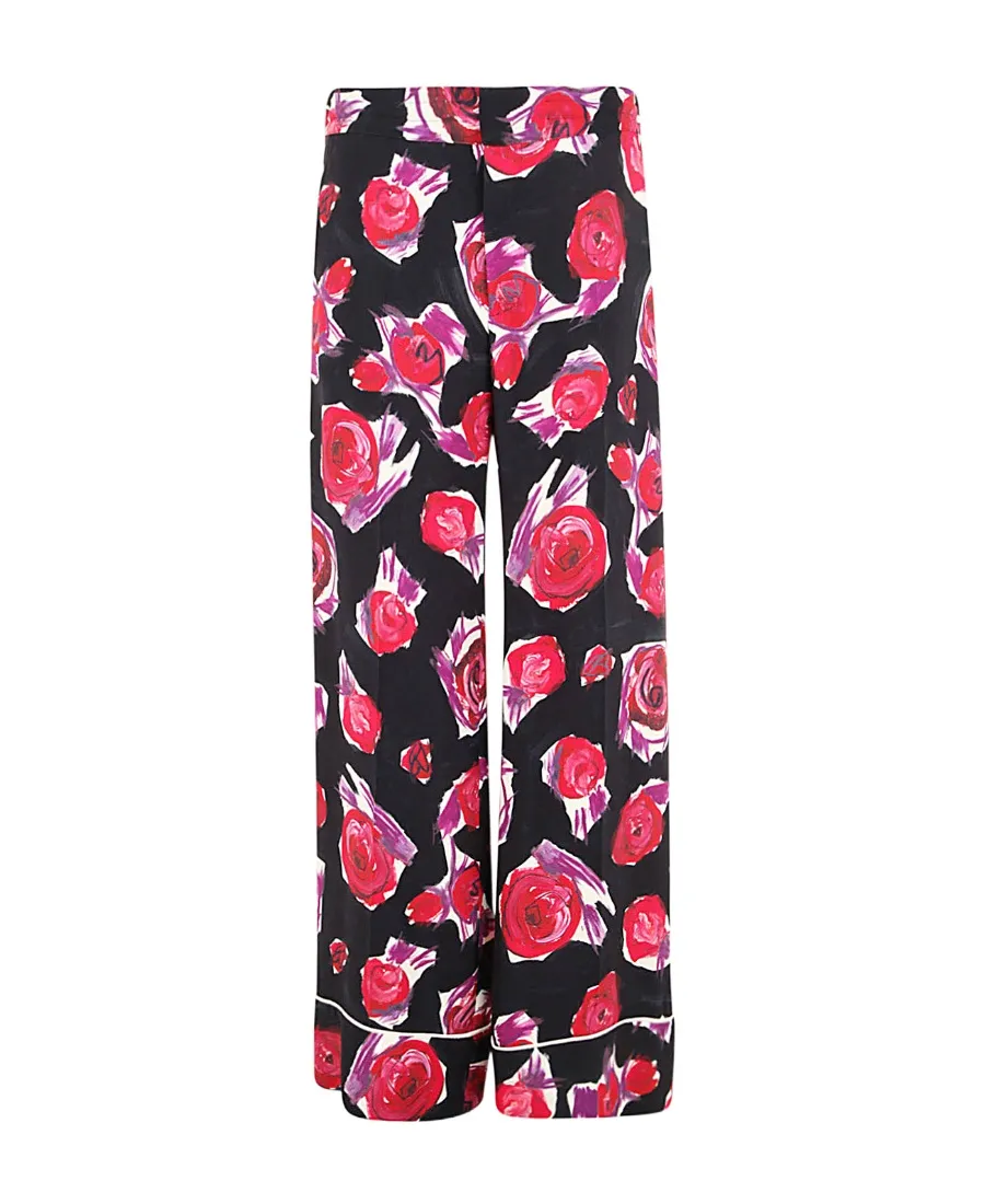Floral Printed Wide-Leg Trousers