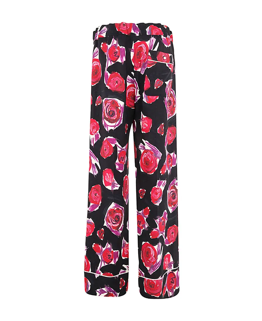 Floral Printed Wide-Leg Trousers