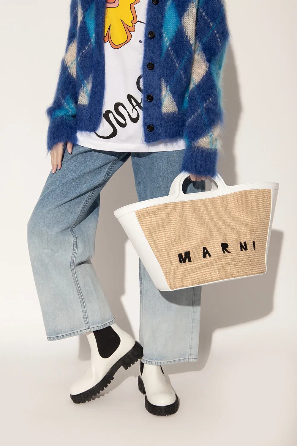 Logo Detailed Top Handle Tote Bag