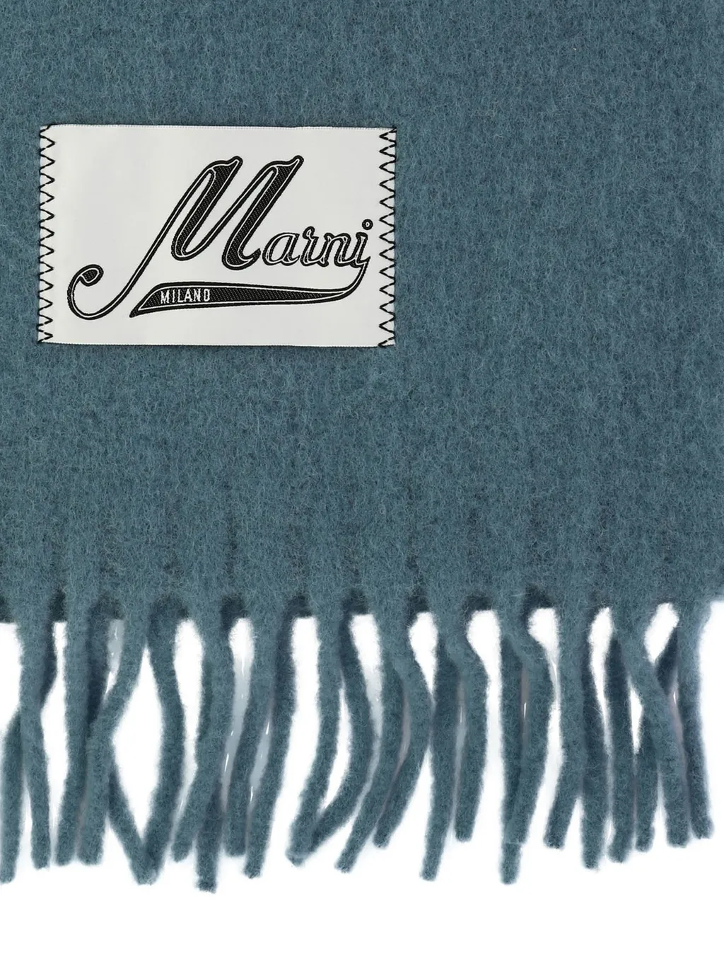 Logo Patch Fringed Scarf