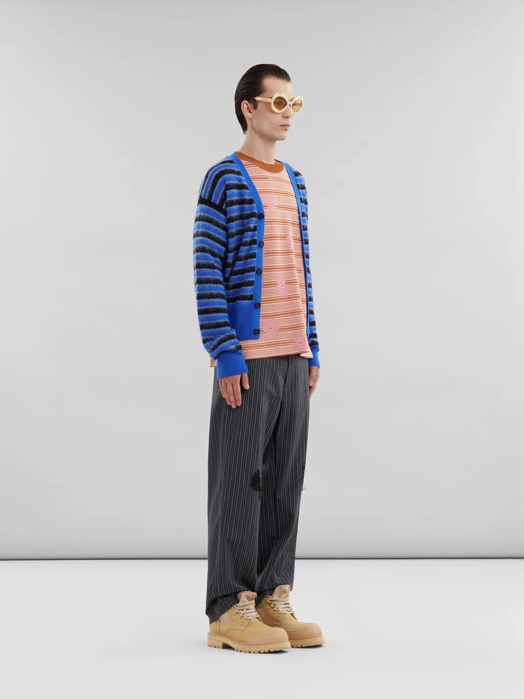 Striped V-Neck Cardigan