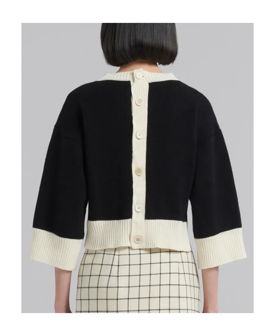 Logo Intarsia Cropped Knitted Jumper