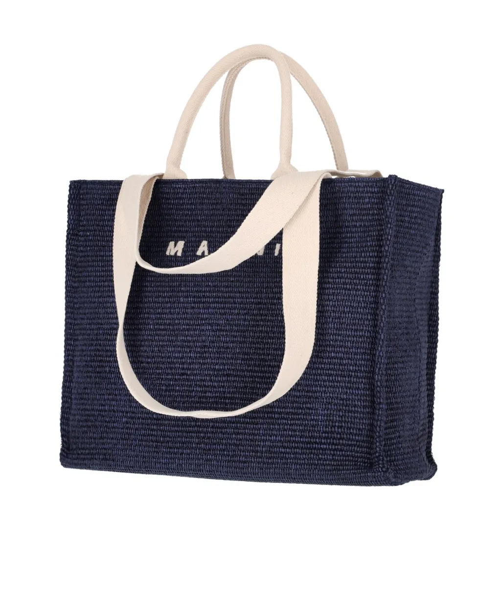 Logo Embroidered Top Handle Bag