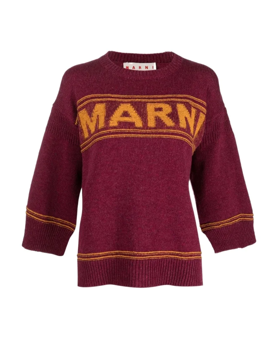Logo Intarsia-Knit Crewneck Jumper