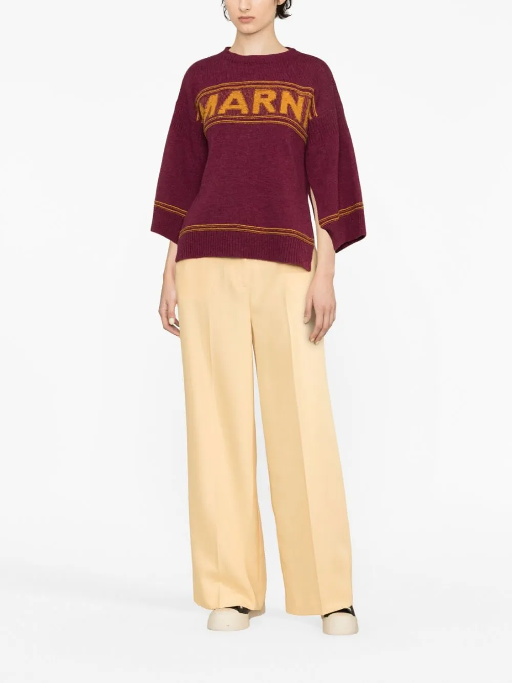 Logo Intarsia-Knit Crewneck Jumper