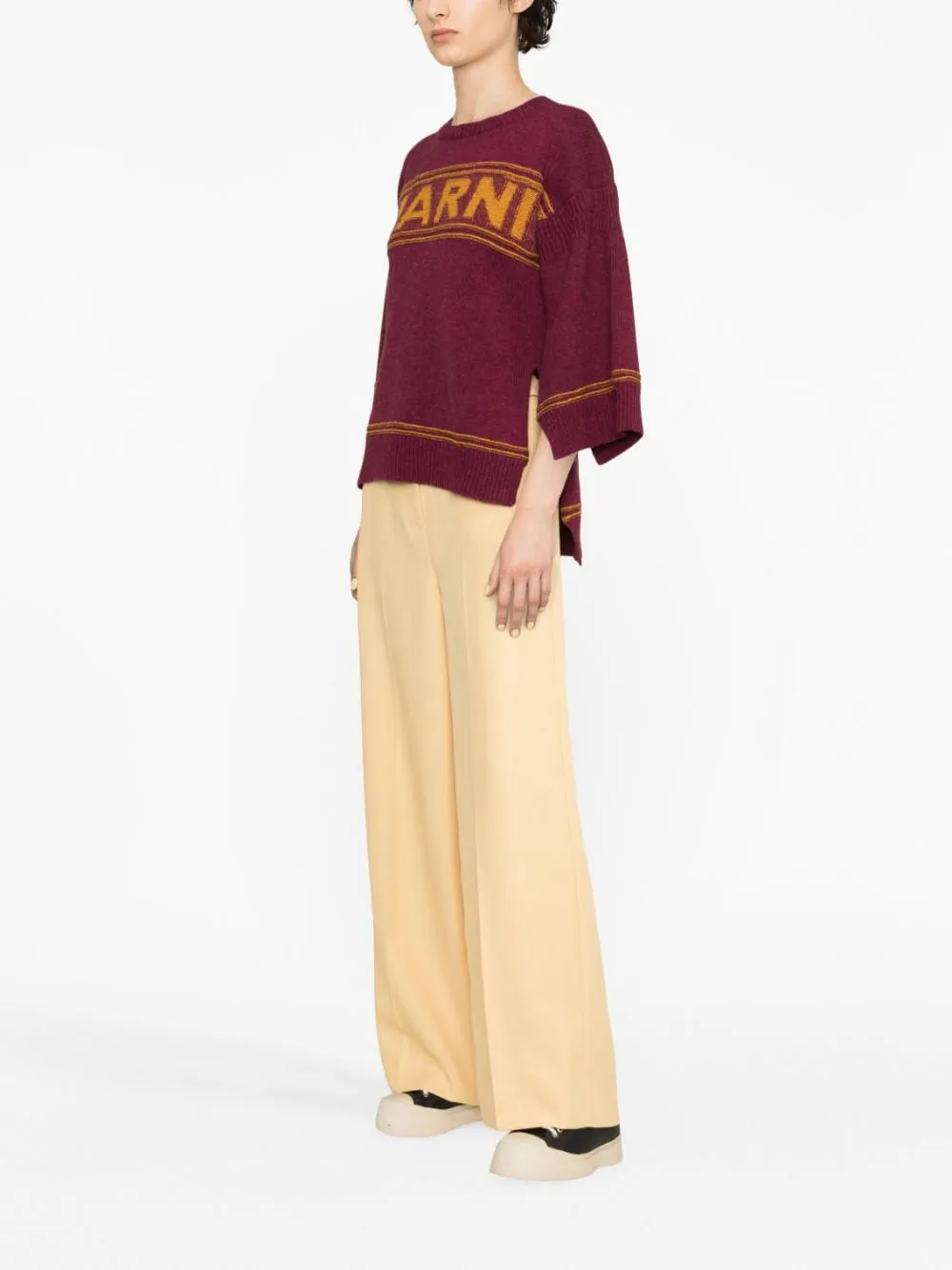 Logo Intarsia-Knit Crewneck Jumper