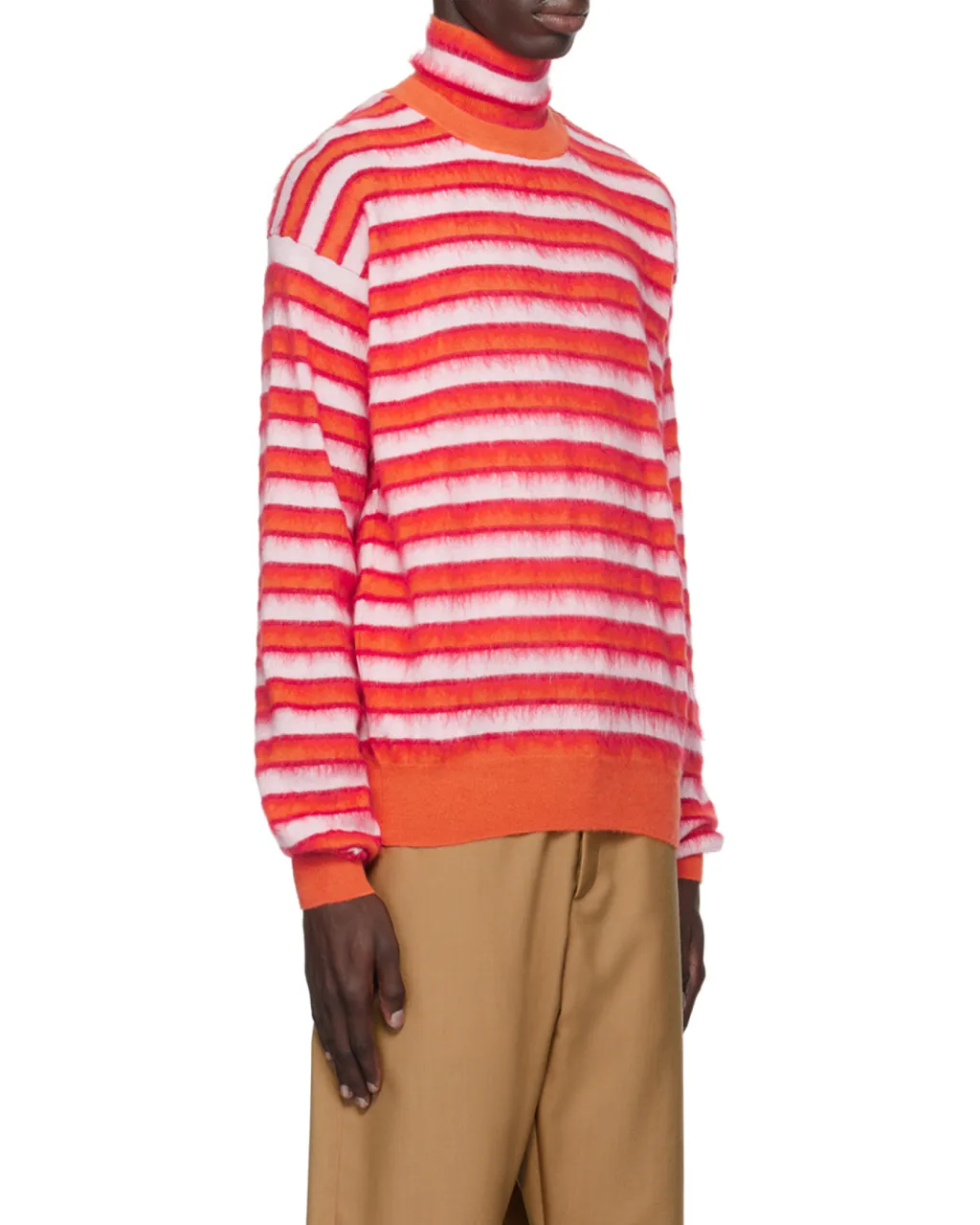 Striped Roll-Neck Knitted Jumper
