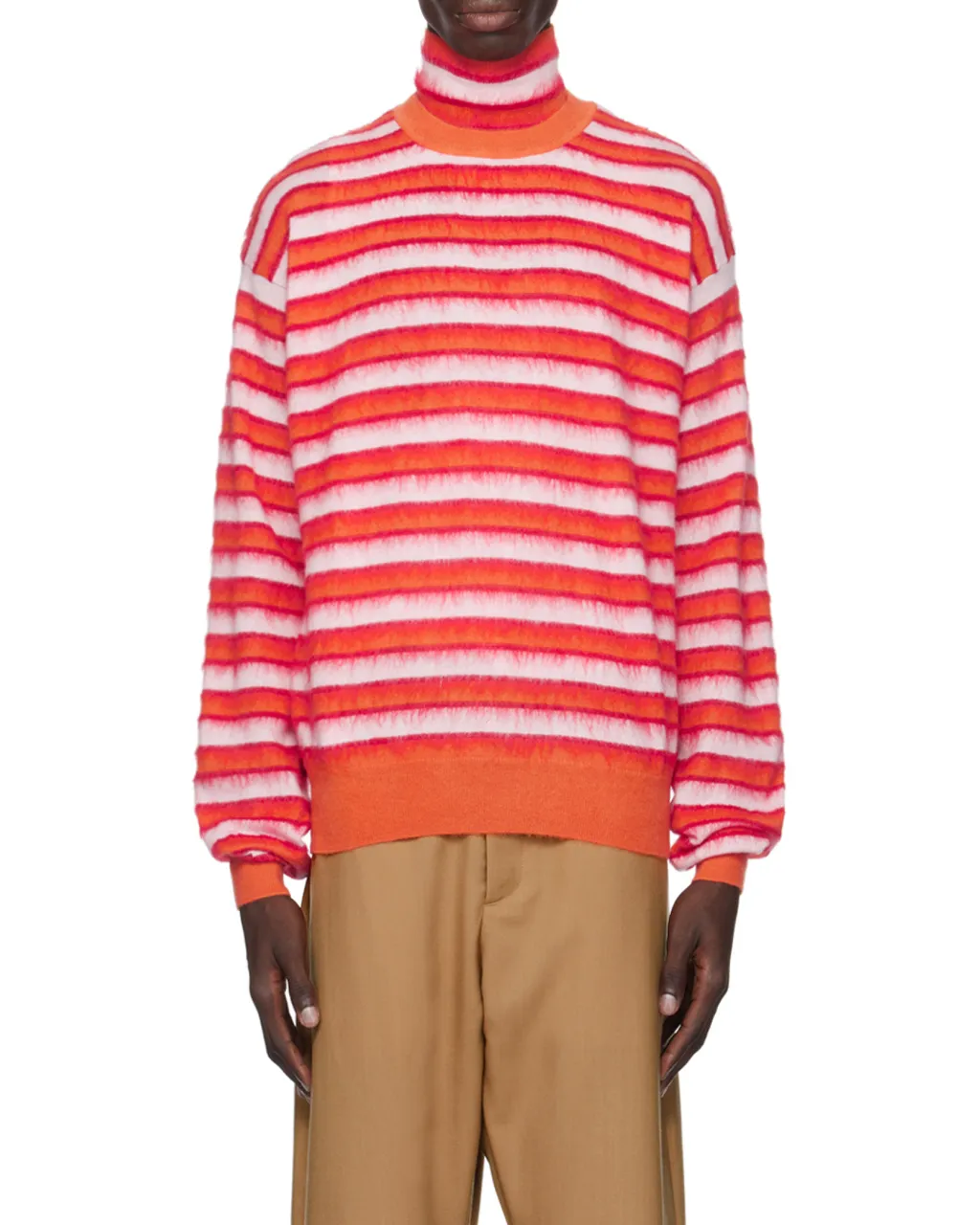 Striped Roll-Neck Knitted Jumper