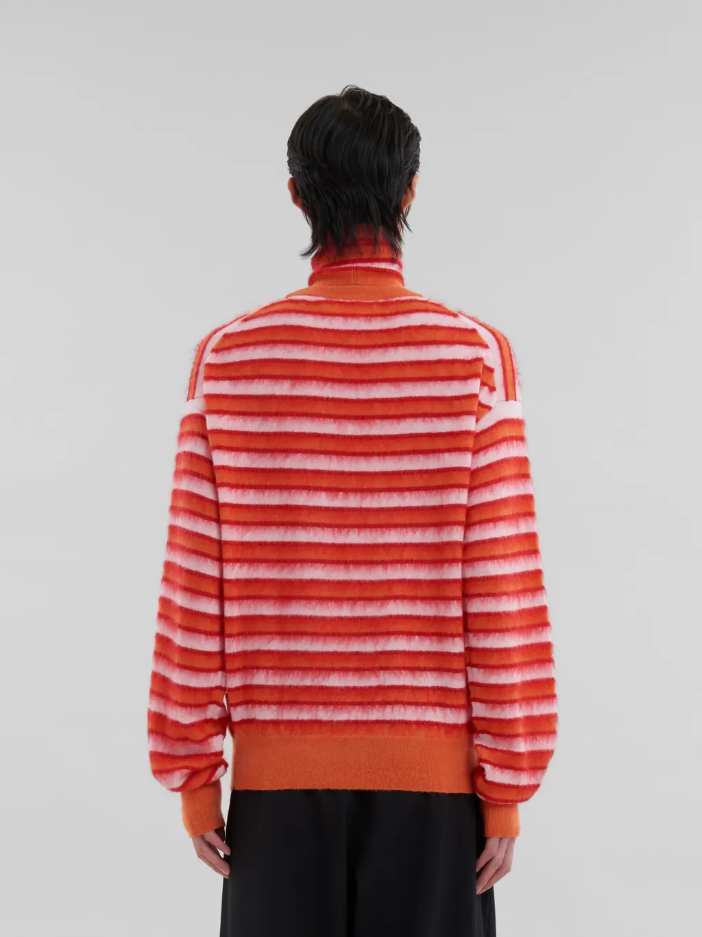 Striped Roll-Neck Knitted Jumper